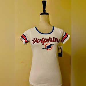 COPY - A NFL Team Sports Women T-Shirt from Miami Dolphins whit Blue And orange…